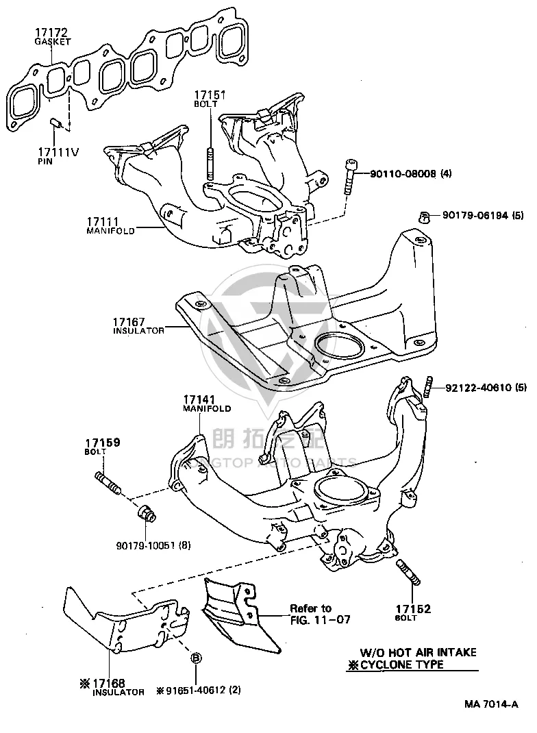 Exhaust Manifold (Left) 17141-75080 for Toyota Land Cruiser
