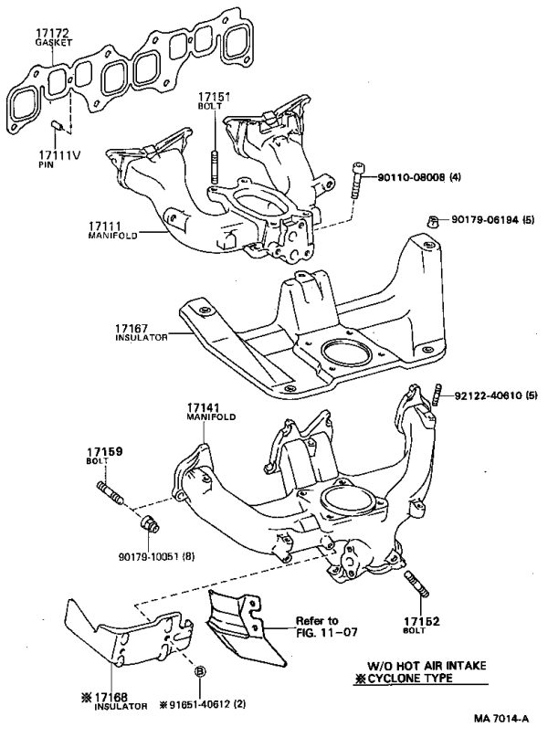 Exhaust Manifold (Left) 17141-75080 for Toyota Land Cruiser