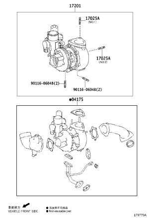 Turbocharger 17201-30161 for Toyota Land Cruiser Prado