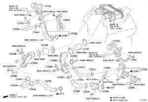 Right Side Air Pipe Subassembly 17304-70020 for Toyota GX550
