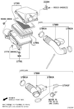 Air filter housing (lower) 17701-0S030 for Toyota Tundra