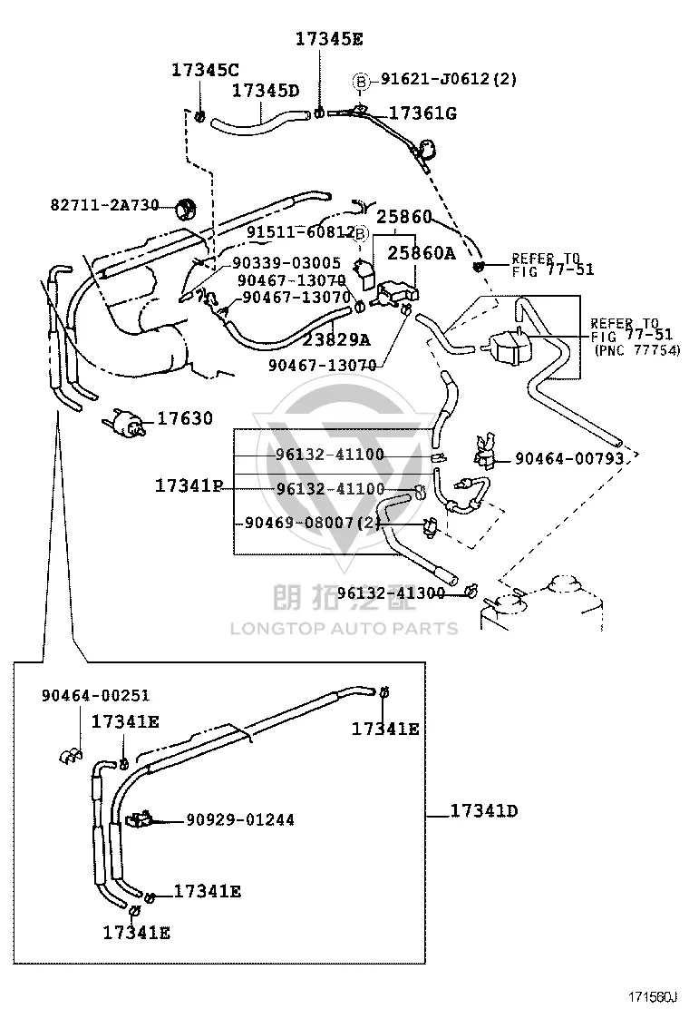 Vacuum Switch Valve 25860-50160 for Toyota Mark X
