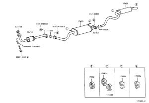 Exhaust Pipe (Center) 17403-50151 for Toyota Land Cruiser