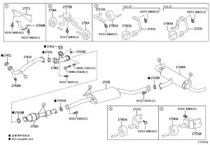 No.2 Exhaust Tailpipe Assembly 17440-31220 for Lexus RX Series