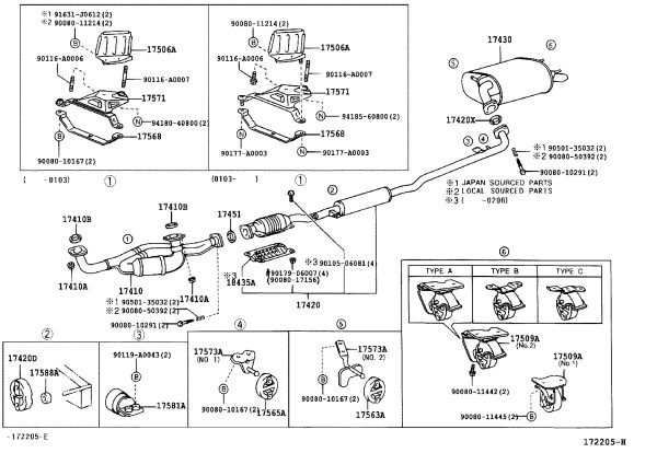 Center Exhaust Pipe 17420-0A130 for Toyota Avalon
