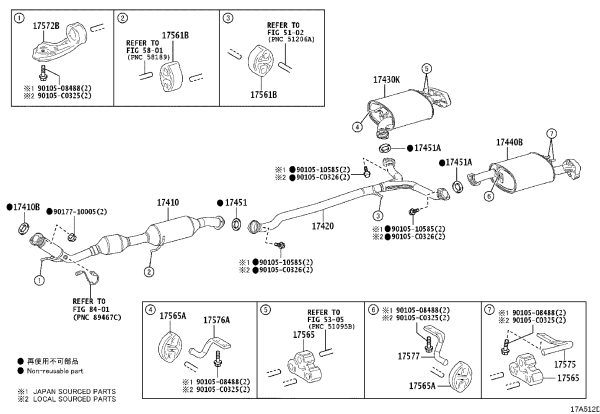 Exhaust Tailpipe Left 17440-F0131 for Toyota Avalon