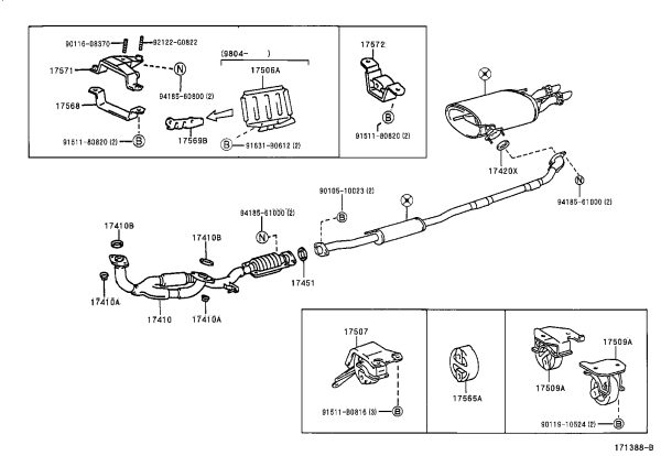 Exhaust Pipe Bracket 17571-74370 for Toyota Camry