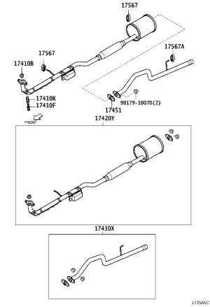 Exhaust pipe bracket No. 2 cushion 17567-87503 for Toyota Duet
