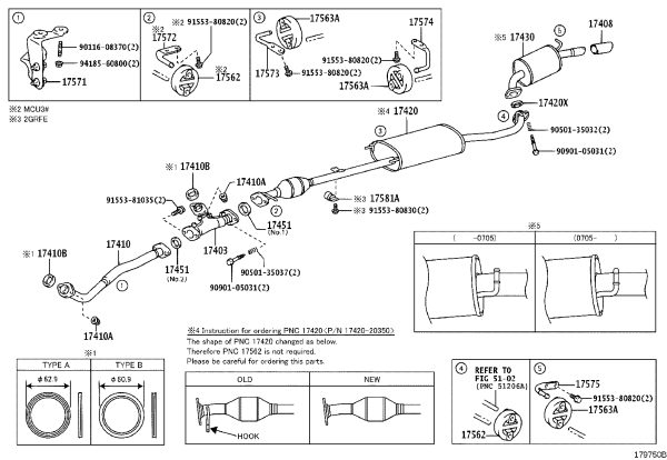 Exhaust Pipe Bracket 17575-20040 for Toyota Highlander