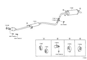 Exhaust Pipe Damper 2 17581-70080 for Toyota Avalon