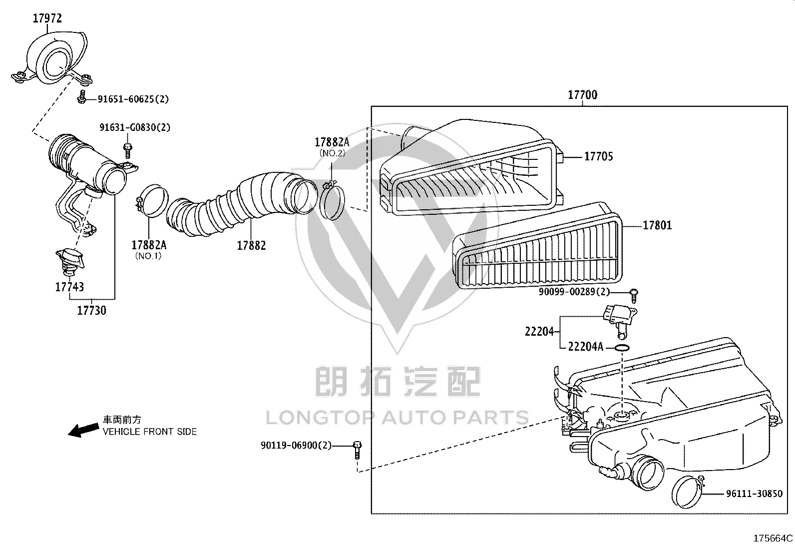 Air Filter Assembly 17700-31882 for Toyota FJ Cruiser