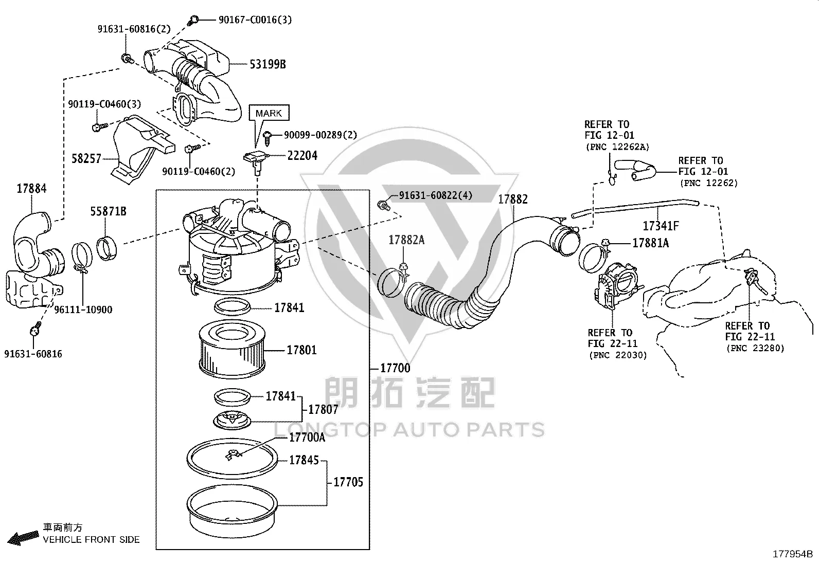 Air Filter Outlet Hose 17881-31370 for Toyota Coaster