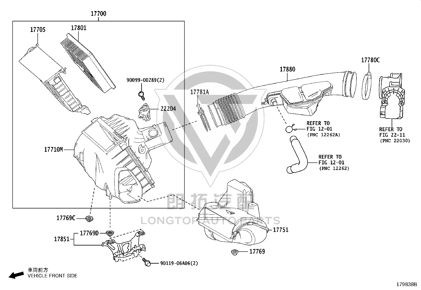 Air Cleaner Intake Pipe 17751-31430 for Lexus LS500