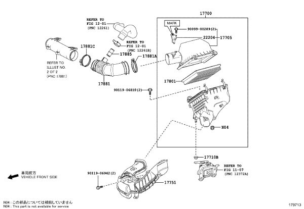 Air Filter Assembly 17700-36360 for Toyota HARRIER