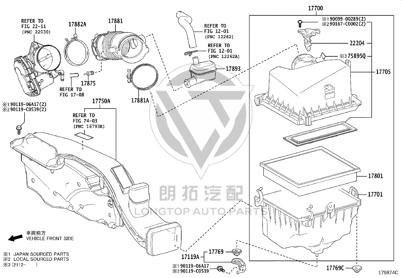 Air filter 17801-F0060 for Toyota Wildlander
