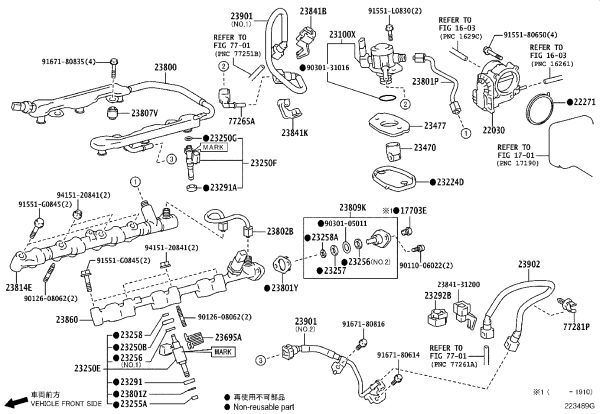 Fuel Distributor Left 23860-31030 for Toyota Alphard