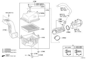 Air Filter Intake Pipe 17750-25080 for Lexus NX Series