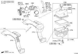 Air cleaner intake pipe (front) 17751-F0130 for Toyota RAV4