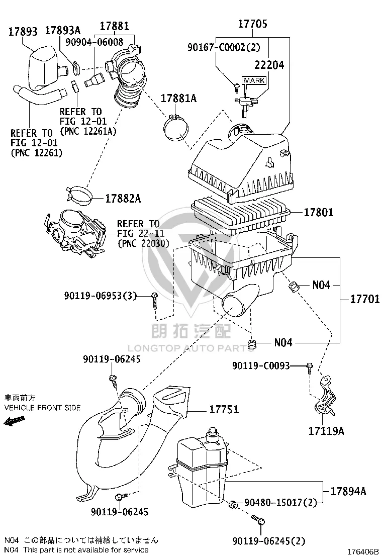 Air cleaner intake pipe 17751-0H090 for Toyota RAV4