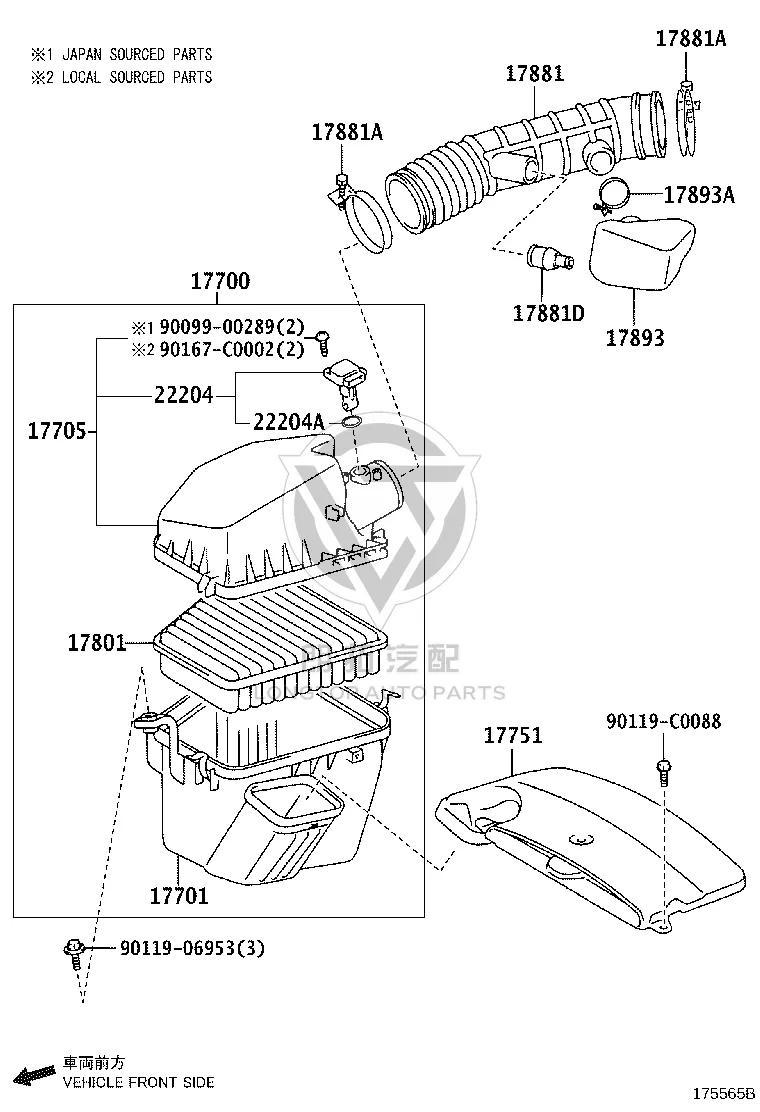Air Filter 17801-0P020 for Toyota Crown