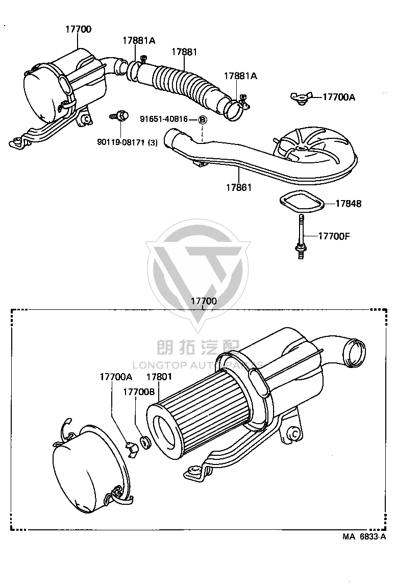 Engine Air Filter 17801-31050 for Toyota Stout