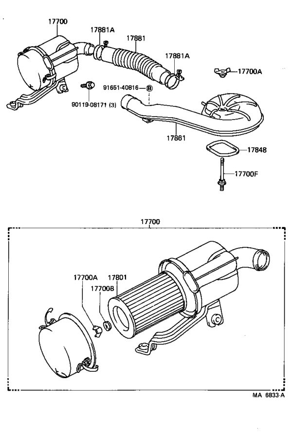 Engine Air Filter 17801-31050 for Toyota Stout