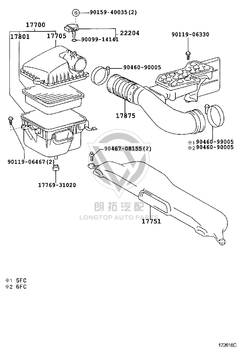 Air Filter 17801-50030 for Toyota CELSIOR