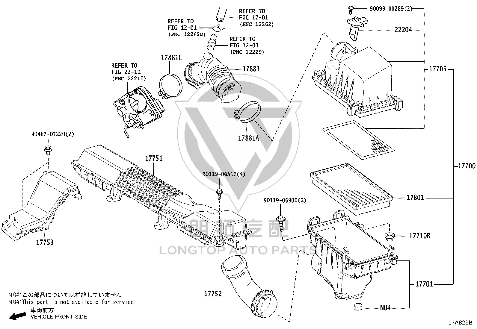Air Filter 17801-77050 for Toyota Alphard