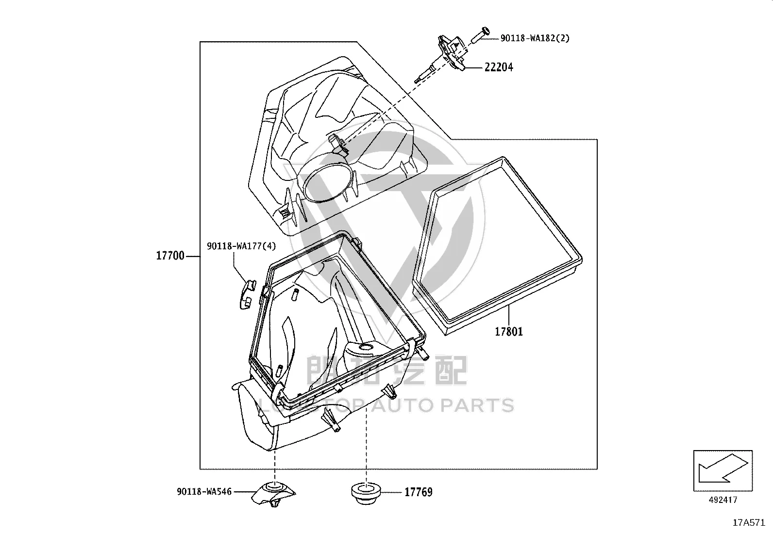 Air Filter 17801-WAA01 for Toyota Supra