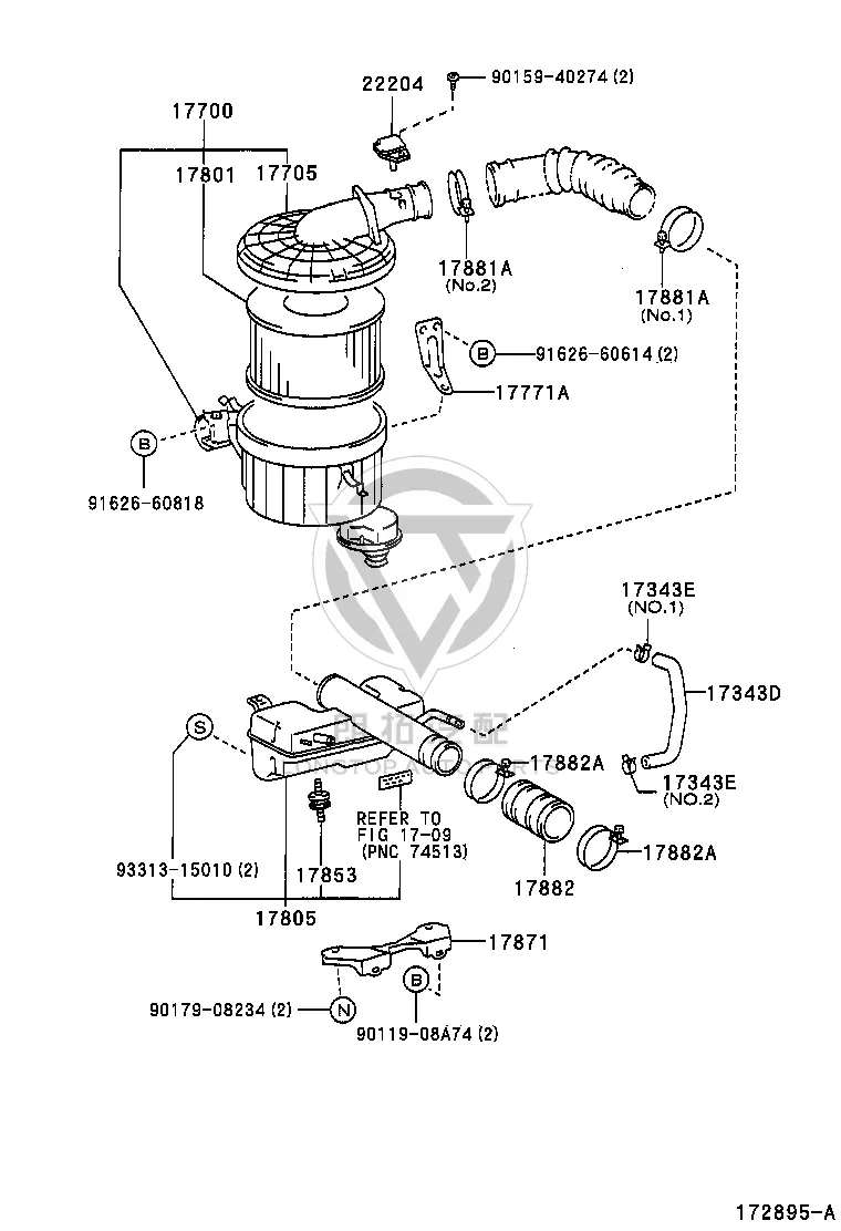 Mass Air Flow Sensor 22204-75020 for Toyota Land Cruiser