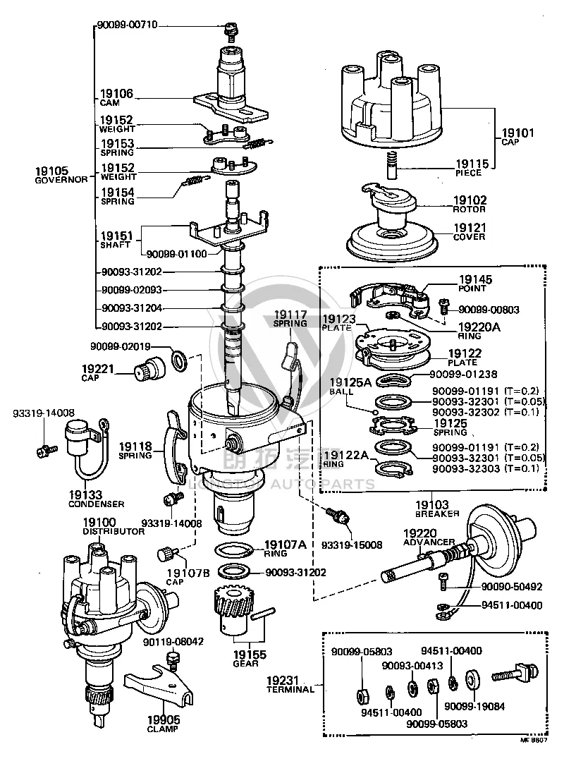 Distributor Contact Point 19145-26060 for Toyota Celica