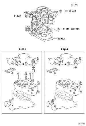 Carburetor Assembly 21100-66012 for Toyota Land Cruiser