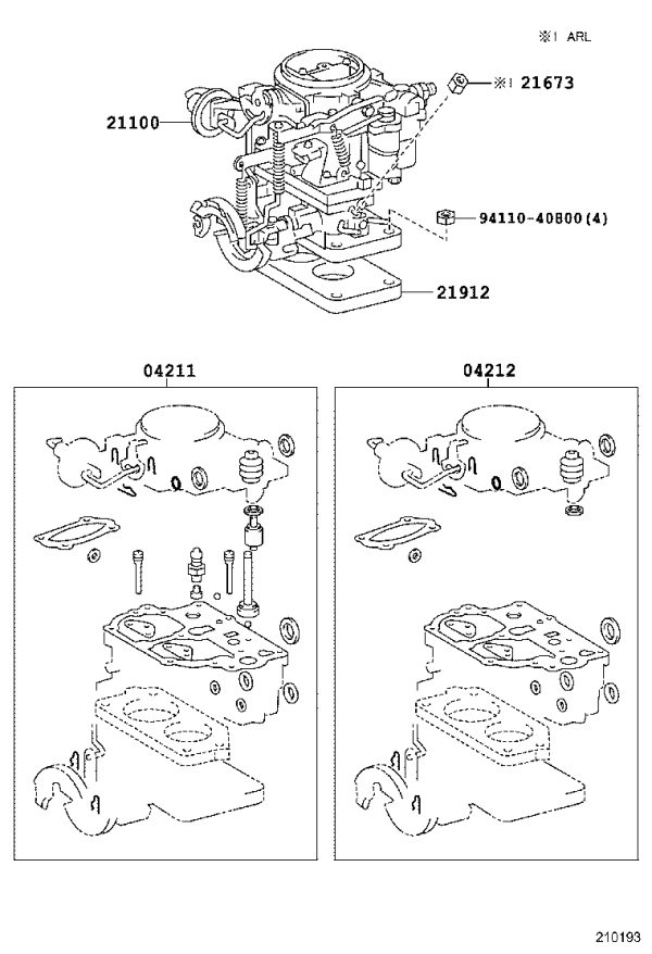 Carburetor Assembly 21100-66012 for Toyota Land Cruiser