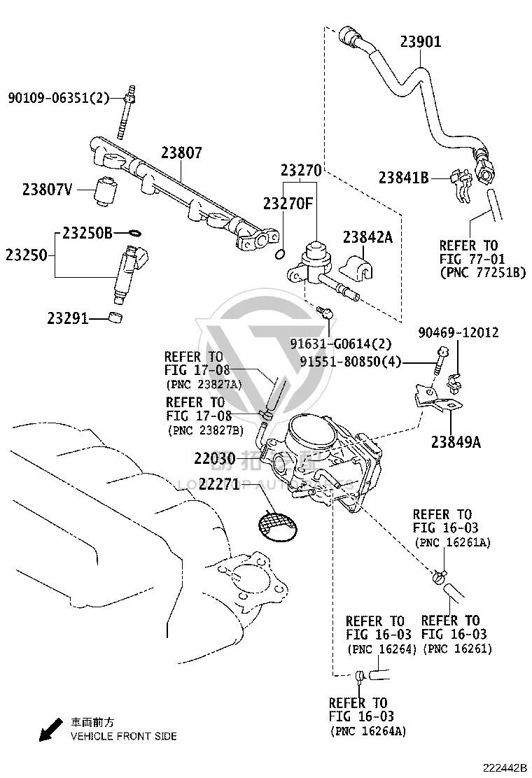 Fuel Distributor Inlet Pipe 23901-31060 for Toyota Camry