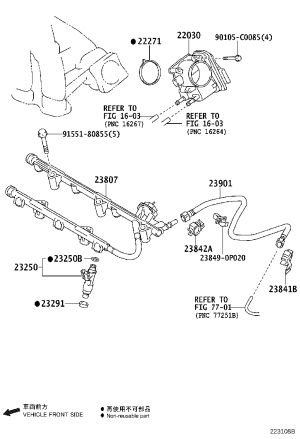 Fuel Distribution Pipe 23800-36060 for Toyota Highlander