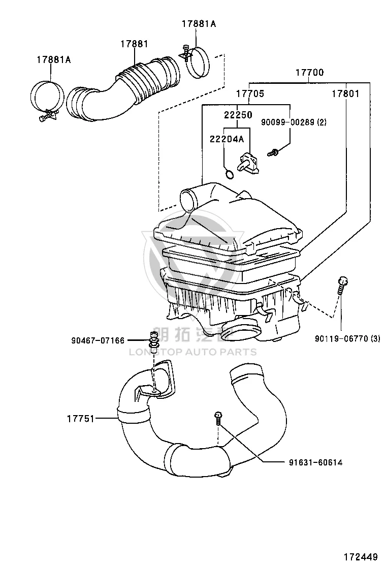 Mass Air Flow Sensor 22204-15010 for Toyota Corolla