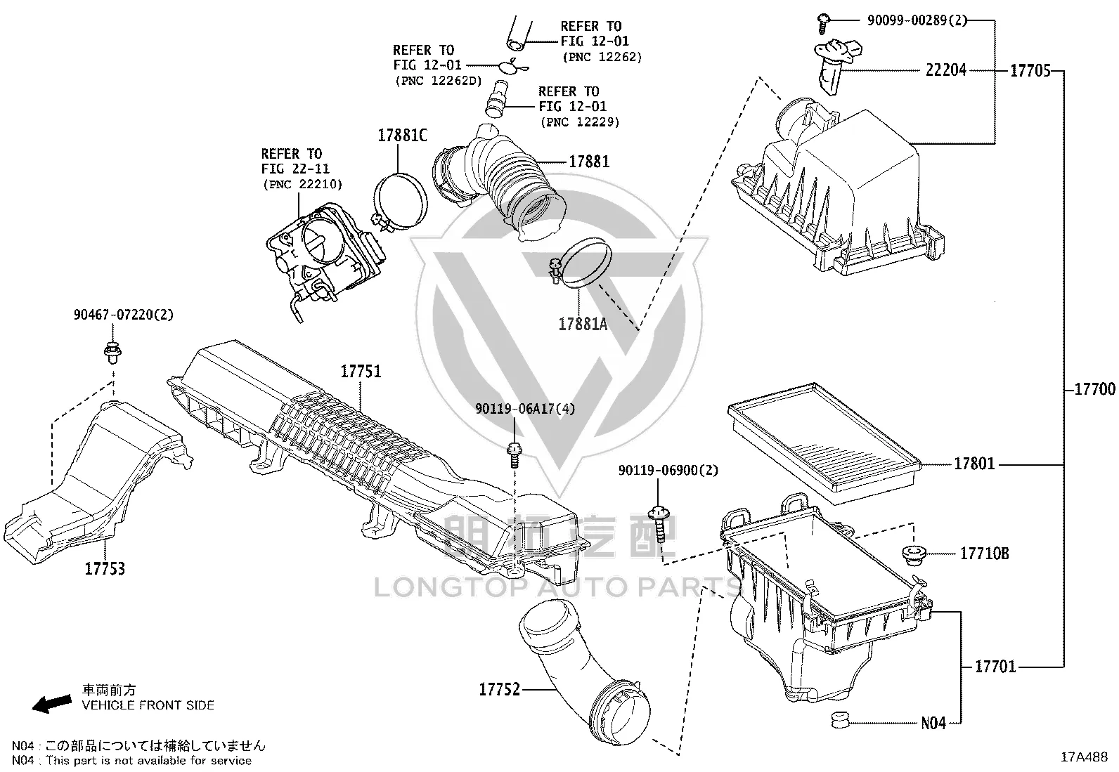 LongTopAuto Toyota Corolla Hybrid Idle Surge: Replacing a Faulty Air Flow Meter 22204-75030 air flow meter parts diagram