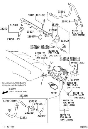 Throttle Gasket 22271-28020 for Toyota Avensis