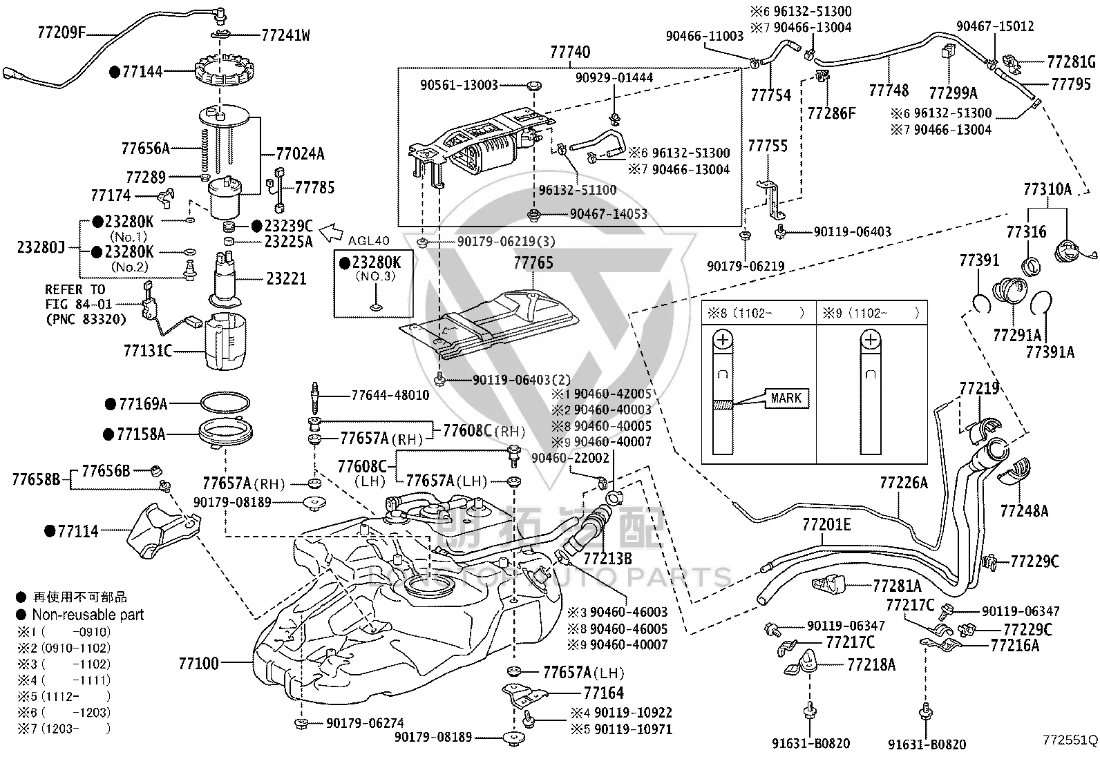 Fuel Tank 77001-48170 for Lexus RX270