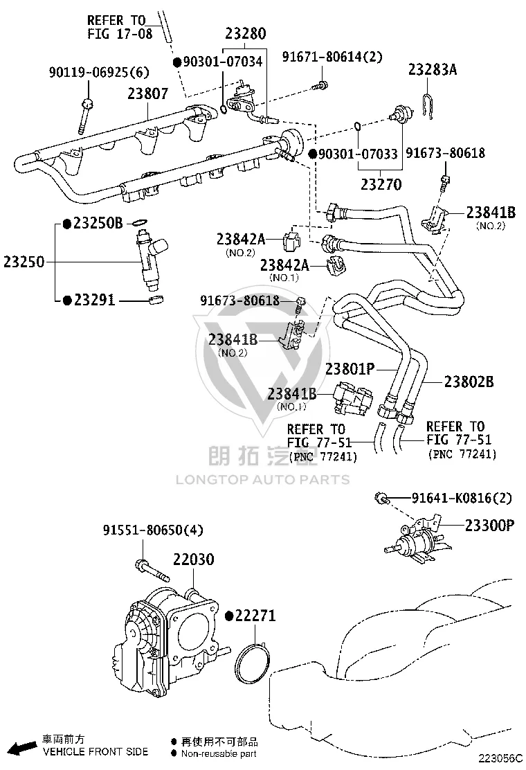 Fuel Injector 23209-66010 for Toyota Land Cruiser