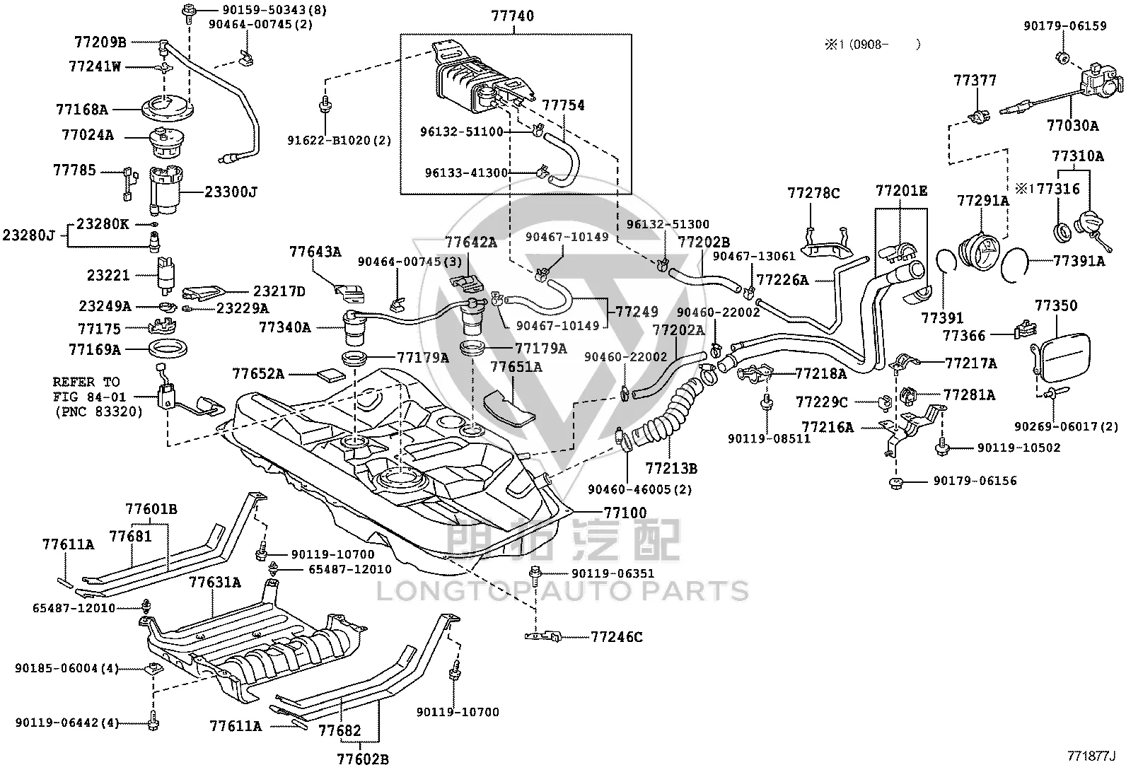No.3 Fuel Tank Filler Pipe Bracket 77218-33010 for Toyota Camry