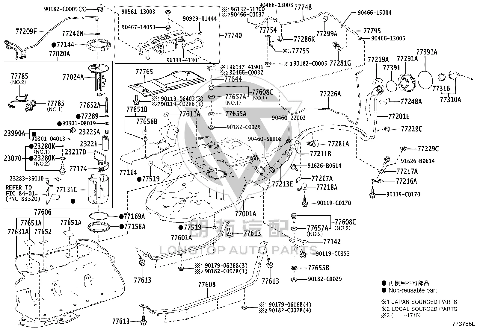 Standard Bolt 90119-C0286 for Toyota Highlander