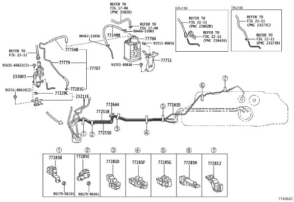 Canister bracket 77751-60340 for Toyota FJ CRUISER