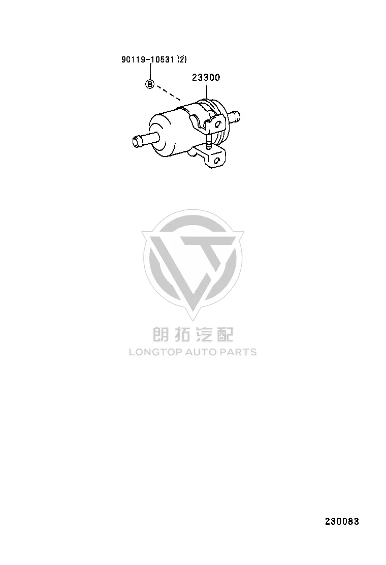 External Fuel Filter 23300-75040 for Toyota Coaster