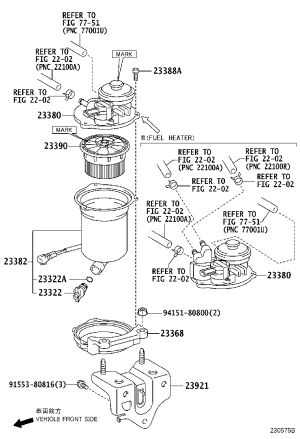 Fuel Filter Cover Assembly 23380-51042 for Toyota Land Cruiser