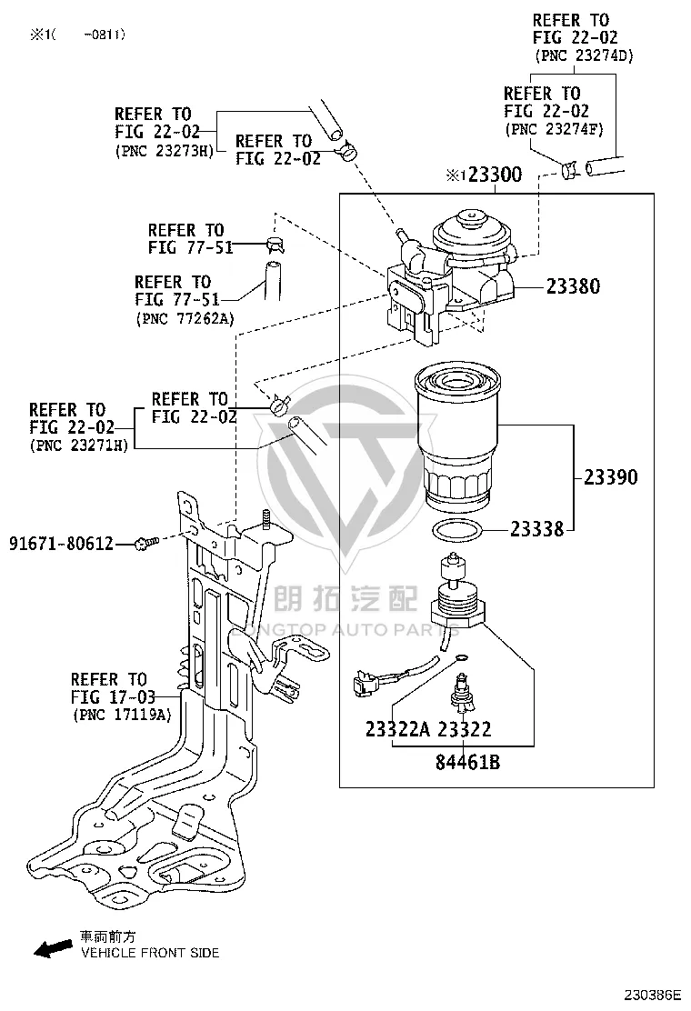 Fuel filter 23390-33030 for Toyota RAV4