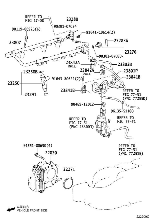 Fuel Distribution Pipe 23802-31010 for Toyota 4RUNNER
