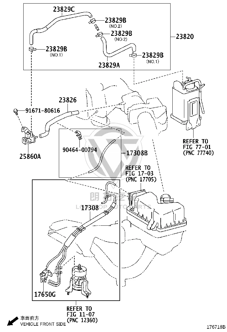 Fuel Steam Oil Supply Hose Assembly 23820-31140 for Toyota Highlander