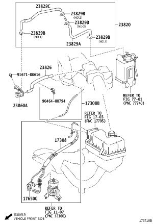 Fuel Steam Oil Supply Hose Assembly 23820-31140 for Toyota Highlander