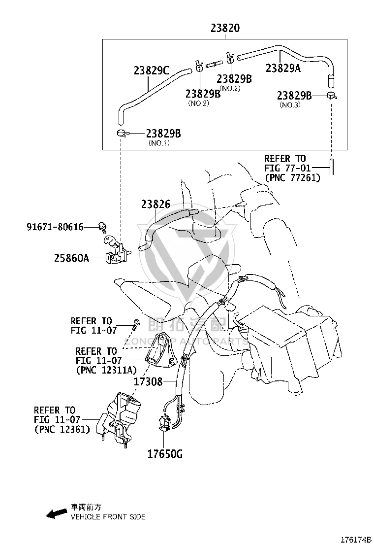 Fuel Steam Oil Supply Hose Assembly 23820-31220 for Lexus RX